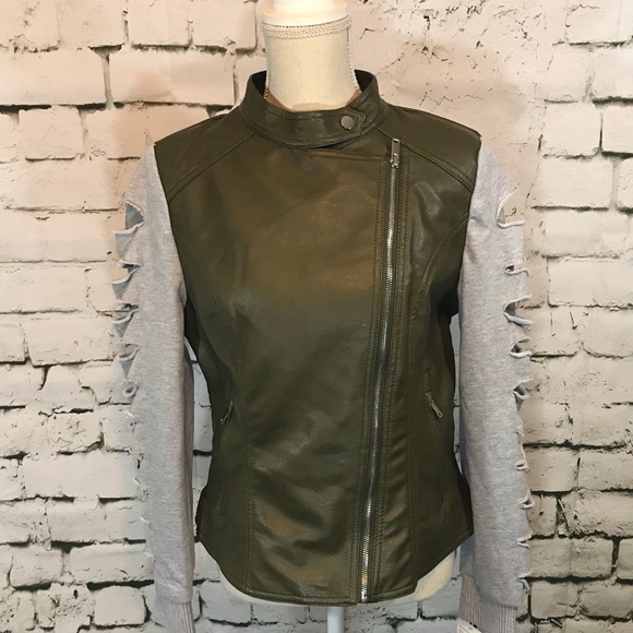 NWT-BNCI by Blanc Noir Faux Leather Moto Jacket - Picture 2 of 5